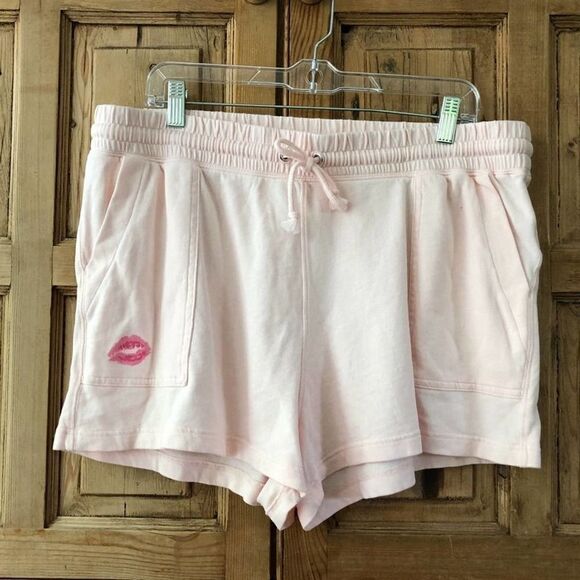 J. Crew XL Pink Magic Rinse Kiss Print Pull On‎ Elastic Waist Shorts - Picture 1 of 7